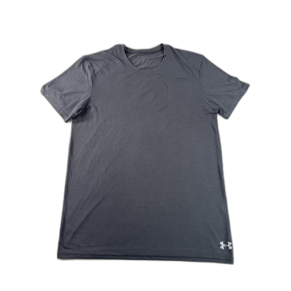 Under Armour Graphic Logo Tee‎ L Gray Polyester Athletic Regular Fit Short